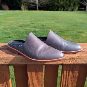 Fortress Of Inca Adra Mules Gray EU 37 US 6.5 Leather Slip On Slides